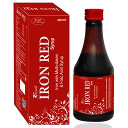 Knoll Healthcare Iron Red Syrup Iron with Multivitamin & Folic Acid Syrup Increase red blood cells 450 ml (Pack of 1) image 1