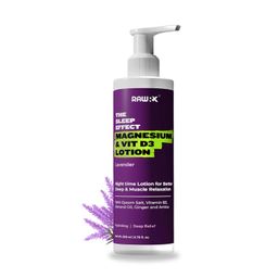 rawrx Magnesium & Vitamin D3 Lotion (Lavender) for Sleep & Muscle Relaxation, enhanced with Epsom Salt, Arnica, Niacin, Almond Oil & Ginger. Hydrating & Non-Sticky. Magnesium Oil Replacement. image 1