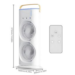 F4FIVE Portable Mini Air Coller Fan,4000mah Double-Ended Spray Cooling- With Mist Humidifier | Rechargeable USB FAN | with1.5 Meter USB Cable Quite Mini Fan with Remote Controller | MULTICOLOUR image 2