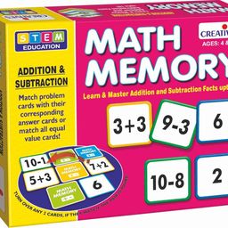 Creative's Math Memory - Addition and Subtraction | Learning Cards | Math Educational Game | Addition & Subtraction Card Games | STEM Learning Games | Learning & Educational Game| for Ages 4 & up image 1