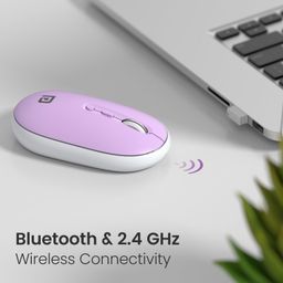 Portronics Toad II Bluetooth Mouse, with Bluetooth 5.0 & 2.4 Ghz Dual Wireless Connectivity, Rechargeable Battery, Adjustable DPI up to 1600 Compatible with Laptop, MacBook, PC (Purple) image 2