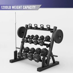 IRIS Multifunctional Weight Rack for Home Gym Suitable for Dumbbell, Weight Plates, and Curl Bar Storage image 2