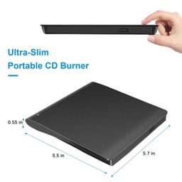 doobuy External CD/DVD Drive for Laptop Ultra Slim USB 3.0 Type-C DVD Player Portable CD +/-RW Disk Drive CD ROM Burner Reader Compatible with Laptop Desktop PC Windows MacBook Mac Linux Mac OS image 2