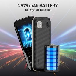 Lava Gem 2025 Dual Sim Keypad Phone (2.8" Display, Camera & Flash) | 2575mAh Smart AI Powerful Battery | Wireless FM & Recording | Stereo Speakers | Call Recording (Black Gold) image 5