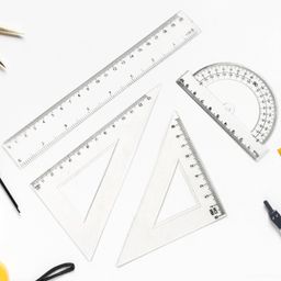 Plastic Geometry Set, Triangle Ruler Protractor Straight Ruler (4 Pcs Set) image 4