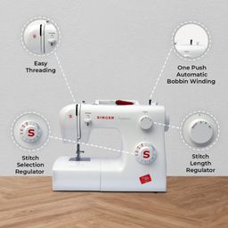 Singer 2250 Tradition Zig-Zag Sewing Machine, 10 Built-in Stitches, 23 Stitches Functions (White) with 70W Powerful motor & Feed dog with 106 Teeth in 6 Rows-Get Free Online Interactive Master Class image 5