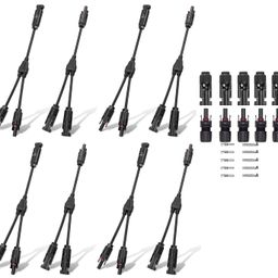 CELANO MC4 Solar Connector Y Branch Connector with MC4 Connector Pair for Parallel Connection Between Solar Panels |Color Black| (Pack of 4+5 Pair Set) image 1