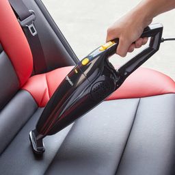 amazon basics Portable Handheld Car Vacuum Cleaner with 3000Pa Powerful Suction,4.5 M Cord,Reusable Triple Hepa Filter for Deep Cleaning(Wet and Dry),Black,350 Milliliters image 2