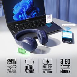 ZEBRONICS Thunder Max Bluetooth Over Ear Headphone with 120*Hrs Playback, 3 EQ Modes, 40mm Bass Driver, Fast Charging, ENC, Gaming Mode, Dual Pairing, BT v5.4, AUX, Metallic Finish (Purple) image 4
