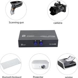 Swiztek USB 2.0 Switch 2-Port Selector for PC – Share Keyboard, Mouse, Printer & External Devices | Plug & Play USB Sharing Hub for Two Computers | Manual Button Control, No Power Required image 4