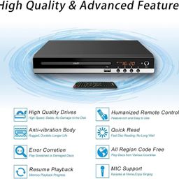 metricsquare DVD Player for TV Home CD Player with Remote 1080P HD Compact Player All Region Free HDMI and RCA Cables USB Input, Support Monitor and Projector, New & Old TVs image 4