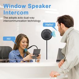 chunhee Window Speaker Intercom System Anti-Interfernce Dual-Way Intercommunication Microphone and Speaker Bank Window Inercom for Glass Window Microphone for Business/Bank/Office/Hospital image 3