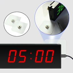 Interval Timer Clock Countdown LED Gym Timer Clock for Outdoor Training Home Green | 1 Timer 1 Remote Control 1 European Power Cord 1 Lanyard 2 Adhesive Hooks image 3