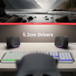 ZEBRONICS Igloo 1, 2.0 USB Computer Speakers, 8 Watts, Multicolor LED, USB Powered, AUX, Volume Control Pod for PC, Laptops, Desktop image 4