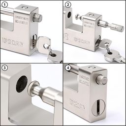 ABOUT SPACE Heavy Duty Padlock with 4 Keys - 1 kg Hardened Steel Security Padlock with Anti Drill & Pick Cylinder Security Shackle Chain Lock for Garage,Door,Containers,Shutter,Locker,Warehouse,Gates image 4