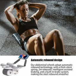 Juflix Auto Rebound Ab Roller, Automatic Abdominal Rolling Wheel, 4 Elbow Pads Abs Exercise Roller Machine with Timer, Elbow Support Abdominal Exercise Equipment for Men and Women image 4