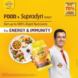 Supradyn Daily Multivitamin Tablets with Essential Zinc, 12 Vitamins, 5 Trace Elements for Daily Immunity & Energy for Men & Women, 180 Tablets image 2