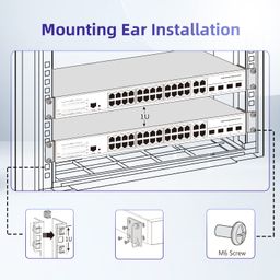 phyinlan Rack Mount Kit Universal Adjustable 19 Inch Rack Ears for HP/ProCurve/Aruba/OfficeConnect/HPE and Other Switches image 3