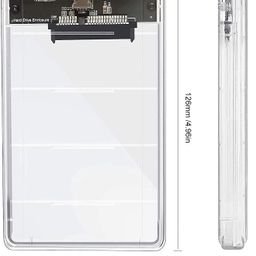 spin cart USB Type C 3.1 to 2.5 Inch Sata External Hard Drive Enclosure HDD/SSD, Transparent Hard Disk Box Compatible for Mac OS Windows Linux image 5