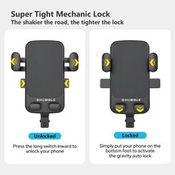 HUMBLE Mobile Holder for Bikes or Bike Mobile Holder for Maps and GPS Navigation, one Click Locking, Firm Gripping, Anti Shake and Stable Cradle Clamp with 360° Rotation Bicycle Phone Mount-Black image 2