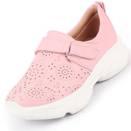 fausto Women's Laser Cut Stitched Back Open Hook & Loop Buckle Mules Shoes image 1