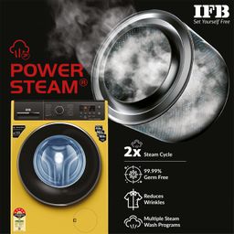 IFB 7 Kg 5 Star Front Load Washing Machine 2X Power Steam (ELITE ZLS 7012, Yellow, In-built Heater, 4 years Comprehensive Warranty) image 3