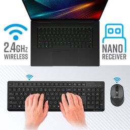 Zebronics Companion 200 Wireless Combo with Silent Operation Mouse, Full Size Keyboard, 1600 DPI, Integrated Multimedia, ON/Off, Power Saving Mode, 2.4GHz Nano Receiver and Plug Play Usage (Black) image 2