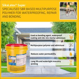 SIKA - SikaLatex Super - Specialised SBR based multipurpose polymer for waterproofing, repair and bonding - Reduces cracking - Easy to use - 20kg image 4