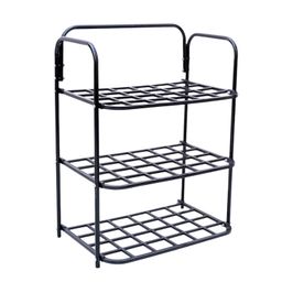 payoca Durable Plastic & Metal Shoe Rack - 3-Tier Stackable Organizer for Home, Closet & Entryway, Holds Up to 9 Pairs of Shoes, Easy Assembly, Space-Saving Design (3 Shelves), Multicolor image 5