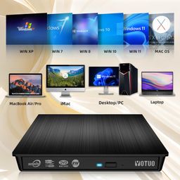 YOTUO External DVD Drive, Portable USB 3.0 CD +/-RW Drive DVD Player for ROM Rewriter Burner for Laptop Desktop, Compatible with Windows 7/8/10/11 Mac MacBook Pro/Air… (DVD Burner) image 4