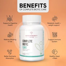 autoimmunity care Complete Biotic Care | 3-in-1 Prebiotic, Probiotic & Postbiotic for Women & Men | Comprehensive Gut & Digestive Support, Immune Support | 60 Veg Capsules image 4