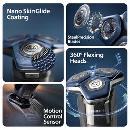 Philips Electric Shaver for Men | Close shave, advanced skin protection with advanced SkinIQ Technology | Smooth glide, close shave, even on 3-day beards | Senses, Adapts and guides on the correct motion | 360 D Flexing heads | S7887/35 image 3