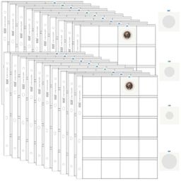 SPS Coin Sheet & Holders - 400 Pocket Coin Album (20 Sheets) & 480 Paper Coin Holders (120 x 4 Sizes), 5x5cm Pockets, Coin Storage for Collections image 1