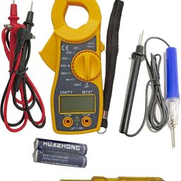 Inditrust Mini Pocket-Sized 1pc Digital Clamp Meter Electronic Tong Tester Clamping Meter Digital Multimeter with 1pc Continuity Tester and 1pc Electric Tester (Pack of 3pc) image 1