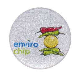 Envirochip - Clinically Tested Electrosmog Protection Chip for Mobile Kitsch Lemon Design - Silver image 1