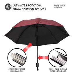 umbrellamart 3 Fold Digital Printed Rain Sun & UV Rays Protective Manual Open Umbrella UR-6076-6077 image 4