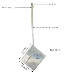 12x12 GI plate with Galvanized Iron strip and pipe, zinc coated funnel on top for esay water inlet in earthning and grounding this product can pe used for upto 8KW load capacity image 3