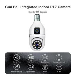 generic Dual Lens Dual Screen Bulb WiFi Wireless 4MP HD Live View, Bullet+PTZ Control, Two Way Talk, Color Vision, AI Human Detection Maximum Support 128GB SD Card image 3