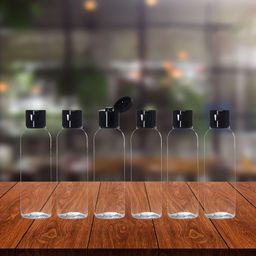 Hian 100ml Empty Clear Plastic Bottles Refillable Travel Size Cosmetic Containers Small Squeeze Bottles With Black Flip Cap For Toiletries, Shampoos, Lotions, Creams (Pack Of 6) image 5