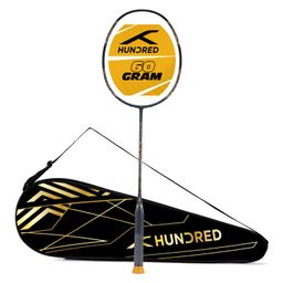 HUNDRED Nuclear 60 Carbon Fibre Unstrung Badminton Racket with Full Racket Cover for Intermediate Players (60g) image 1