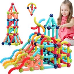 Toyshine 36 Pc Magnetic Bar Blocks Sticks Building Block Constructing & Creative Learning Educational Toy Stem Kit for 3+ Yrs Kids image 1