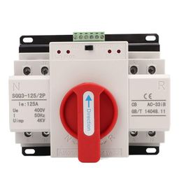 BROLEO 400V 2P 125A Dual Power Automatic Transfer Switch, Generator Changeover With Red Handle, Manually or Automatically Powered for Homes, Industry image 1