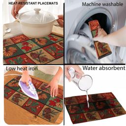 prakartik by induarts Tropical Eco-Friendly Cotton Dining Table mats, Reusable, Machine Washable, Everyday Use Multicolor Rectangular Placemats, Set of 4 (33x47 cm) image 5