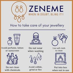 zeneme American Diamond Gold plated Earrings Set For Women & Girls - Pack Of 3 image 5