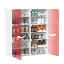 Homeland Design your Heritage Shoe Rack - 12-White Organizer/Multi-Purpose Shelf Storage Cabinet Stand Expandable for Heels, Boots, Slippers Plastic Portable and Folding Shoe Rack (White, 12-Layer) image 3