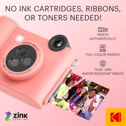 KODAK Smile+ Wireless Digital Instant Print Camera with Effect-Changing Lens, 2x3” Sticky-Backed Photo Prints, and Zink Printing Technology, Compatible with iOS and Android Devices - Pink image 4