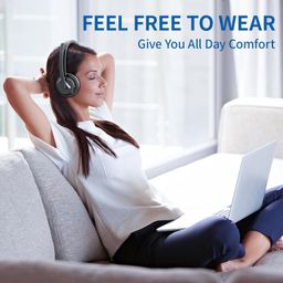 awatrue Wireless Headset with Mic, Bluetooth Headset with AI Noise Cancelling Microphone & Charging Base, 2.4GHz Wireless Headphones with USB Dongle for PC/Computer/Laptop/Remote Work/Call Center/Zoom image 3