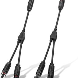ABONIX Solar MC4 Y Branch Connector Pair MMF+FFM for Parallel Connection Between Solar Panels, Waterproof and Durable, for Solar Power System Installation image 1