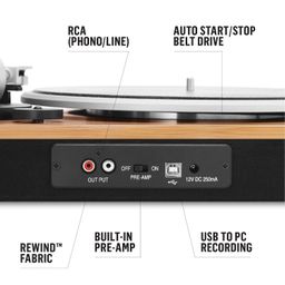 House of Marley Stir It Up Wireless Turntable: Vinyl Record Player with Wireless Bluetooth Connectivity, 2 Speed Belt, Built-in Pre-Amp, and Sustainable Materials image 3