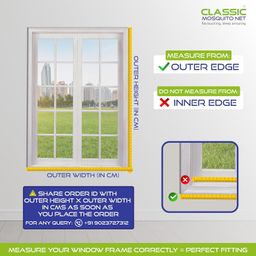 Classic Mosquito Net for Windows Customizable Fiberglass Net |Pre Stitched |Medium Size |Maximum Width Upto-120cm |Maximum Height Upto-150cm |Comes with Hook & Loop Tape for Easy DIY Installation image 2